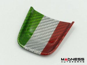 FIAT 500 ABARTH Steering Wheel Lower Center Trim Piece - Carbon Fiber - EU Model - Italian Theme